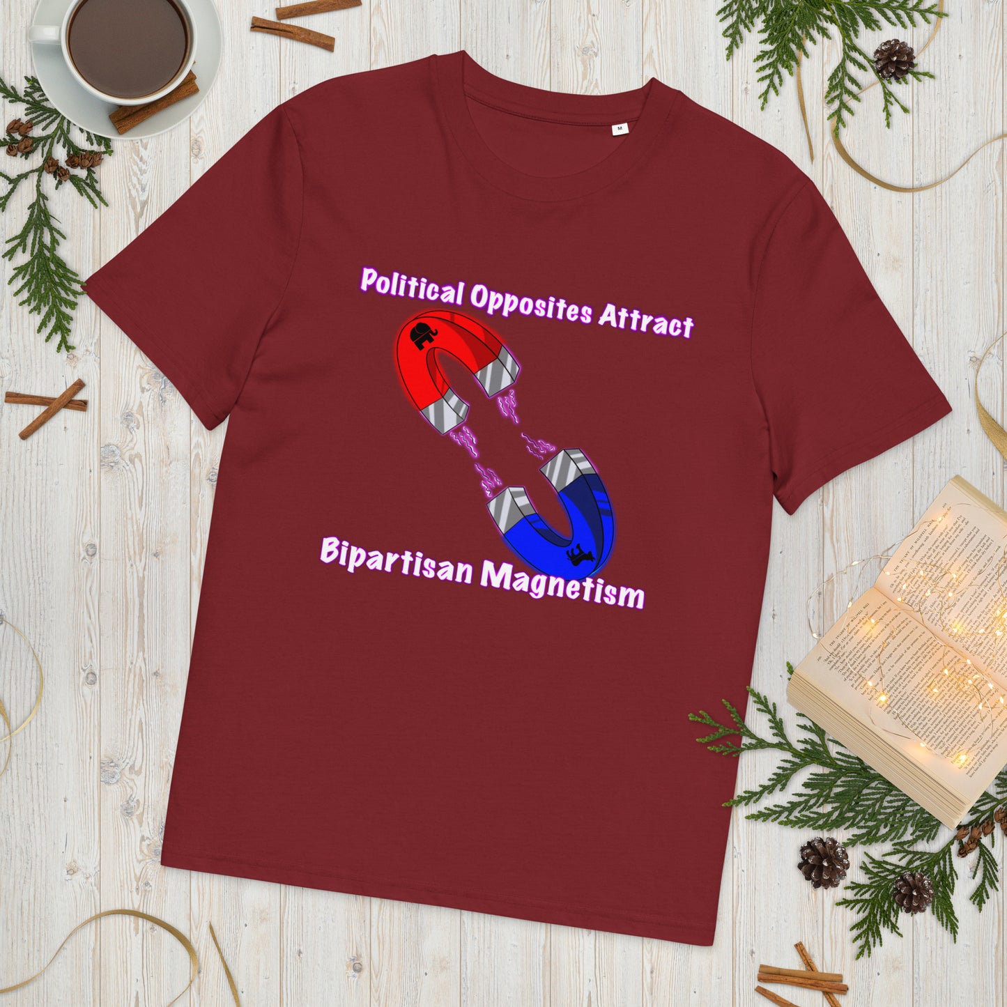 Bipartisan Magnetism Unisex organic cotton t-shirt