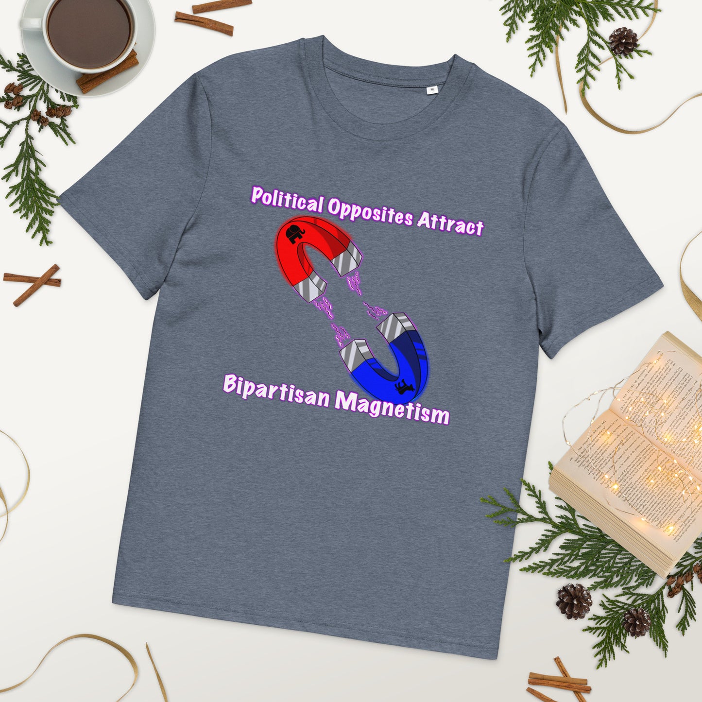 Bipartisan Magnetism Unisex organic cotton t-shirt