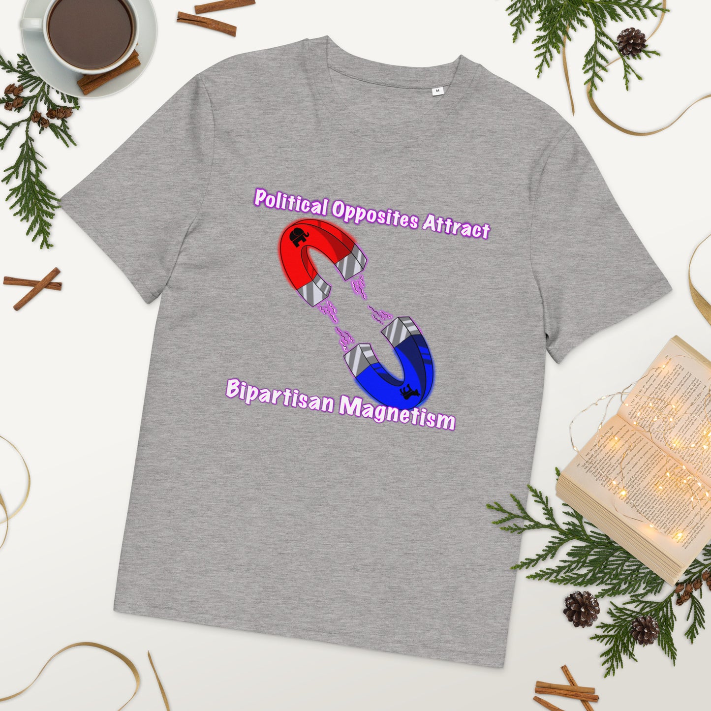 Bipartisan Magnetism Unisex organic cotton t-shirt