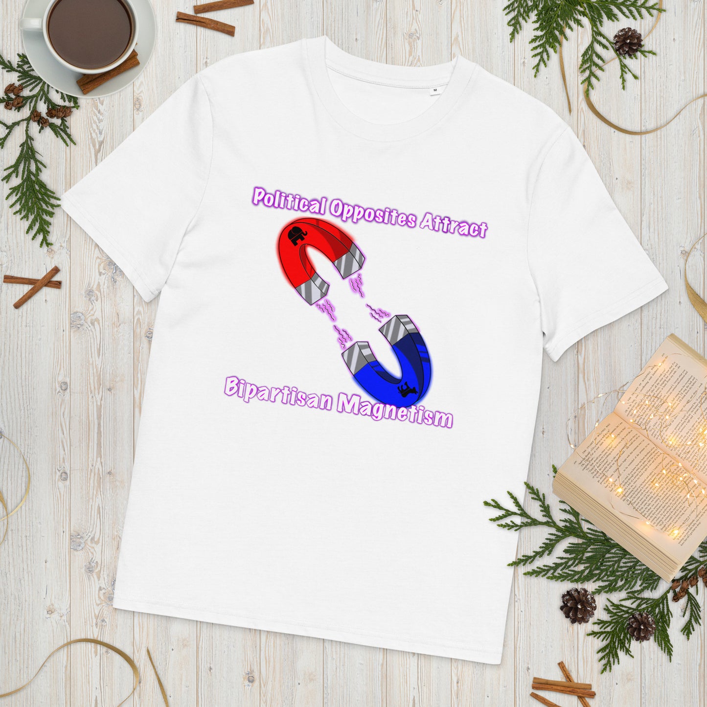 Bipartisan Magnetism Unisex organic cotton t-shirt