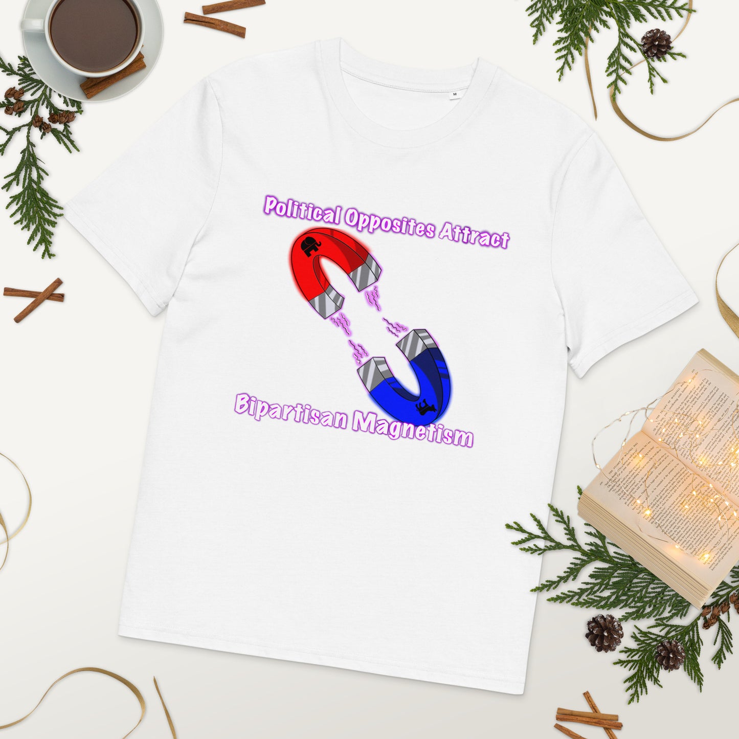 Bipartisan Magnetism Unisex organic cotton t-shirt