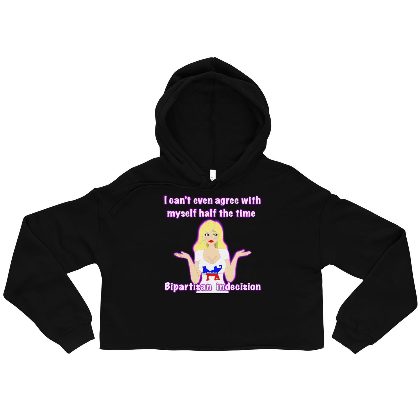 Bipartisan indecision Crop Hoodie