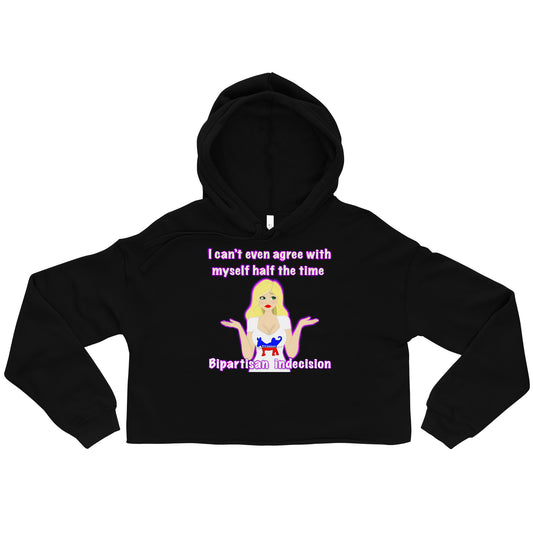 Bipartisan indecision Crop Hoodie