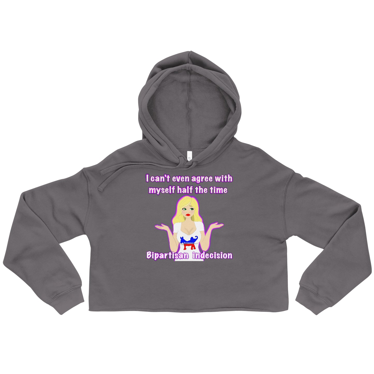Bipartisan indecision Crop Hoodie